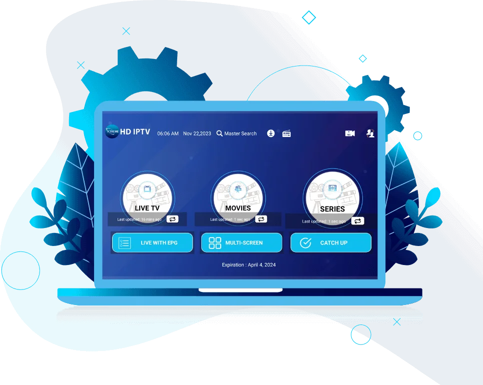 Display of Xtreme HD IPTV interface with HD Xtreme IPTV categories, subscription menu, and organized Xtreme IPTV channel list.